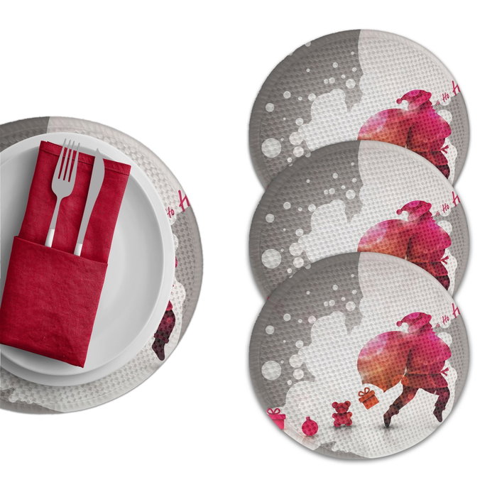 Hermia 2924 Mantel de Comedor, 80% Poliéster / 20% Algodón, Diámetro 37 cm, Pack 4 Piezas, Lavable